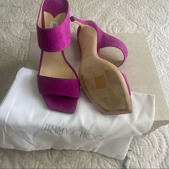 Jimmy Choo Magenta Suede Stilettos - Picture 2 of 10